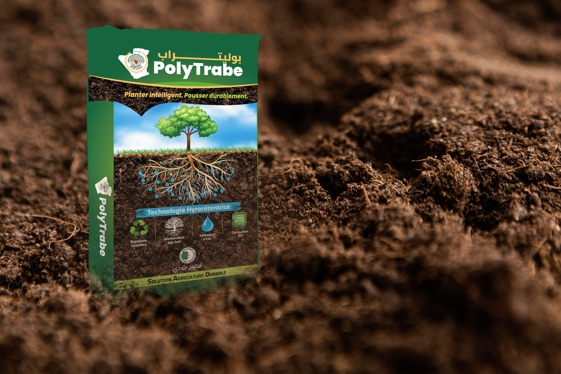 Application Polytrabe dans un champ